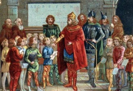 Charlemagne : un prof particulier ? Les cours particuliers sont plus anciens que la démocratisation de l'école.